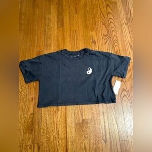 Spiritual Gangster Ying Yang cropped tee NWT size L.